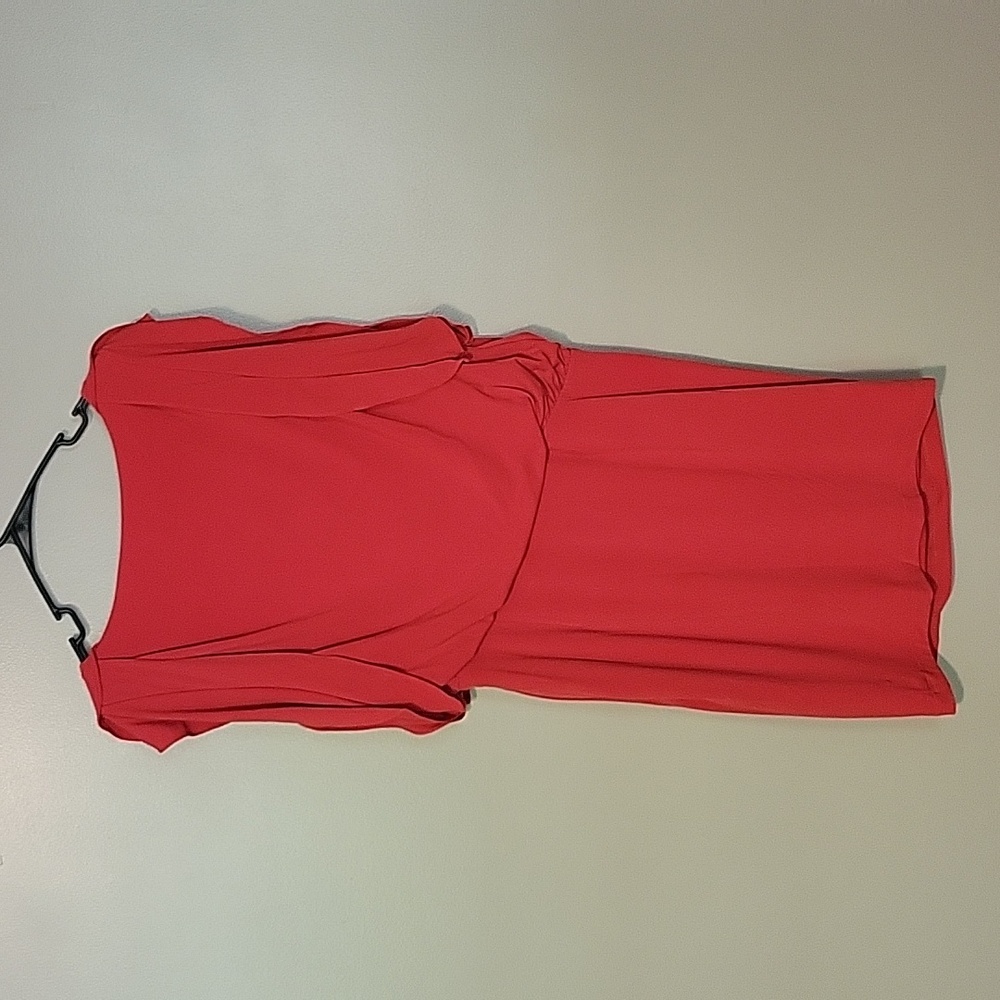 VINCE CAMUTO Womens Angled Ruffle Peplum Sheath‎ Red Dress Womens Medium